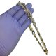 Catena Hip Hop Cuban Mariner Uomo – Due Toni Oro E Argento Con Zirconie – Larghezza 16mm, Lunghezza 18"