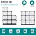 thumbnail image 3 of Estanteria Modular Malla Almacenamiento de 9 cubos Montaje DIY, Organizador de Almacenamiento de Cubos de Alambre con Tabique de Plástico PP, Estantería Modular Apto para Dormitorio, Salón, Armario, 3 of 4