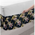 thumbnail image 2 of Vintage Bed Skirt, Pastel Colored Lilies on Tile Inspired 60's Retro Background, Elastic Bedskirt Dust Ruffle Wrap Around for Bedding Decor, 4 Sizes, Multicolor, by Ambesonne, 2 of 2