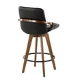 thumbnail image 4 of Cosmo Mid-Century Counter Stool in Walnut and Black Faux Leather by LumiSource, 4 of 8