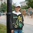 thumbnail image 2 of Uorisanigo Kids Zip Up Hooded Hoodies Roar Dinosaur Casual Long Sleeve Full-Zip Sweatshirt Jacket Velvet Lined Zipper Hoodies Jacket Outerwear Shirts Coat Athletic Sweatshirts, 2 of 7