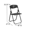 thumbnail image 6 of Emma + Oliver 2 Pack Black Plastic Folding Chair with Built-in Ganging Brackets, 6 of 11