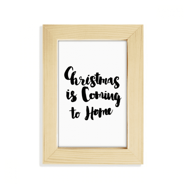 Llega la Navidad a casa. Escritorio de madera Arte Pintura 5x7 pies Marco de foto
