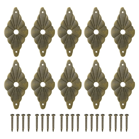 Uxcell 10pack Cabinet Knob Backplate, 2.36 Inch Diamond Shape Radial Backplate Washers Classical Furniture Decoration Gasket for Cabinet Drawer Cupboard Doors Hardware