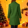 thumbnail image 4 of NAISIBABY Girls Woolen Coat, Lapel Mid Length Classic Buttons Fall Winter Warm Peacoat with Pockets Green 12T, 4 of 9