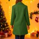 thumbnail image 4 of Cowsor Girls Trench Coat Winter Single Long Pea Coat Casual Overcoat with Pocket, 4 of 7