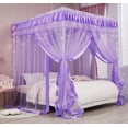 thumbnail image 3 of Cortinas de cama con dosel Mengersi, tamaño completo, para niños y niñas, color morado, 3 of 8