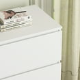 thumbnail image 6 of OXYLIFE 6 Drawer White Double Dresser, Wood Dresser Chest Vertical Storage Organizer Unit for Bedroom, Living Room, Hallway, 6 of 9