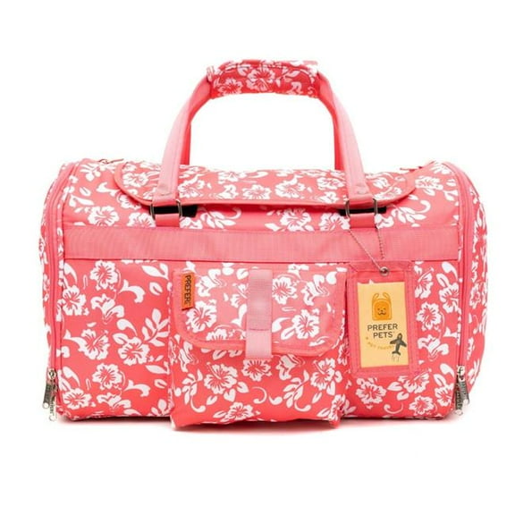 Prefer Pets 312PCH Wholesale Hideaway Duffel, Pink Coral Hibiscus