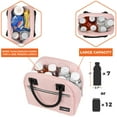 thumbnail image 3 of OPUX Insulated Lunch Box Women Girls Kids, 12-Can Lunch Bag Tote, Pink, 3 of 8