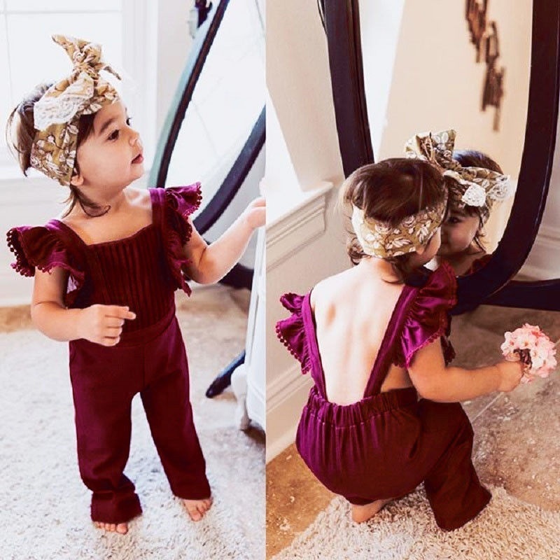 girls velvet romper