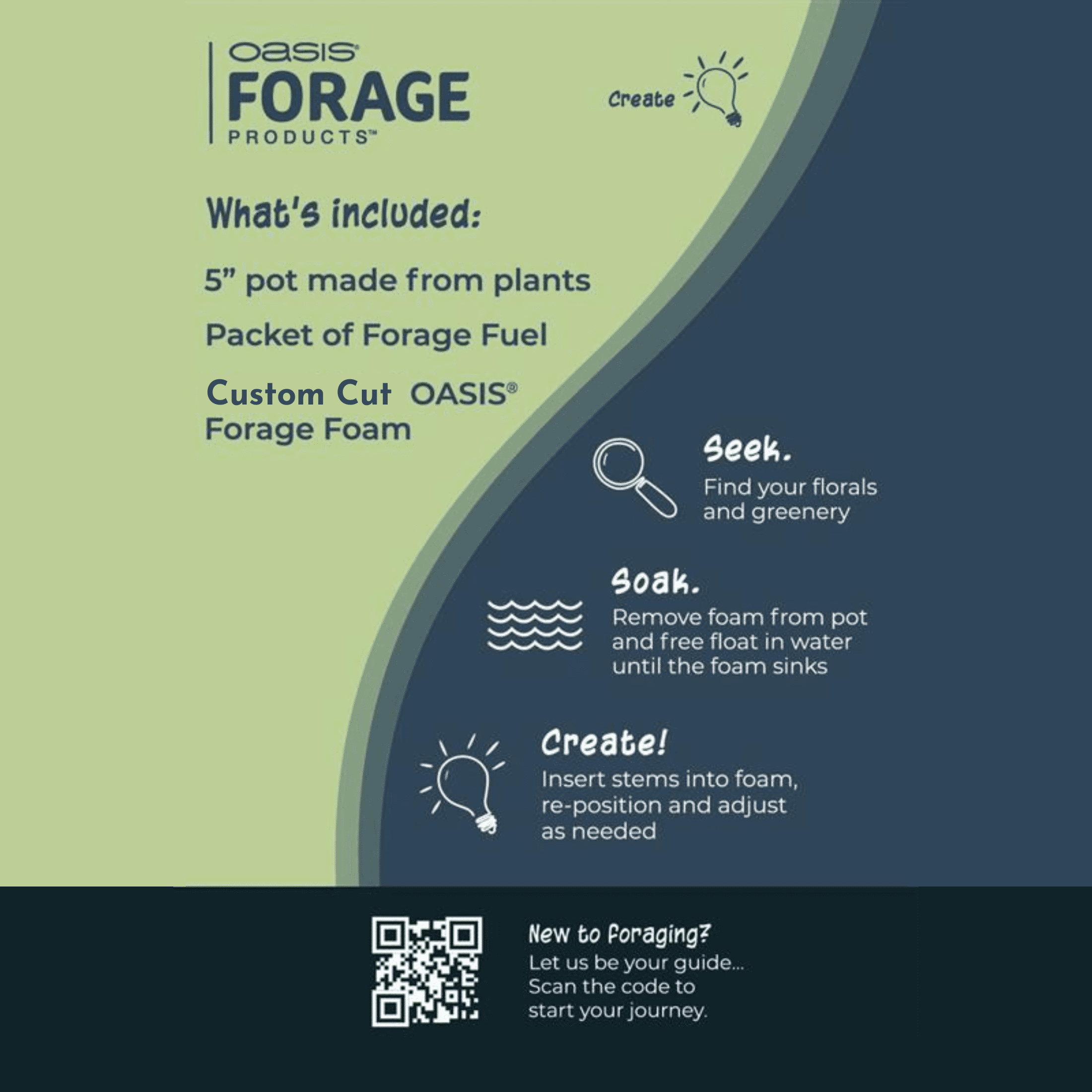 OASIS® Forage The Twist Pot Floral Foam DIY Arrangement Kit, Eggshell Flower Pot