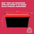 thumbnail image 3 of Life Story 55 Qt Stackable Storage Bin, Heavy Duty Lidded Container, Black/Red, 6 Pack, 3 of 7