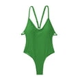 thumbnail image 7 of successthop Cute One Piece Swimsuit for Women Green Thong Crossed Straps Solid Swimwear Beachwear M, 7 of 7