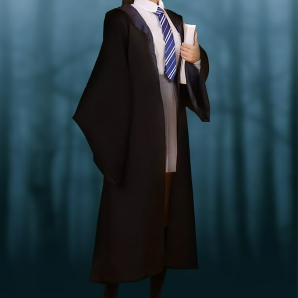 Disfraz De Alfarero Magic Robe Cape Capa con capucha para juegos de rol para adultos y niños (Azul 2PCS 145)