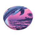 thumbnail image 3 of Picia Hawaiian Beach Dolphin pattern Round Stool Covers Comfy Seat Covers Stretch Removable WashableChair Slipcover Round Bar Chair Cushion Cover-13 inch, 3 of 7