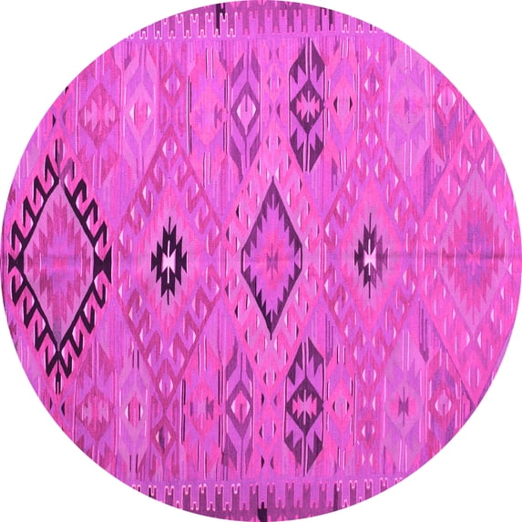 Ahgly Company Indoor Round Persian Pink Traditional Area Rugs, 7' Round