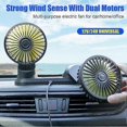 thumbnail image 5 of Car Usb Double Head Fan Car Supplies 360 Degree Circular 12v/24v, 5 of 5