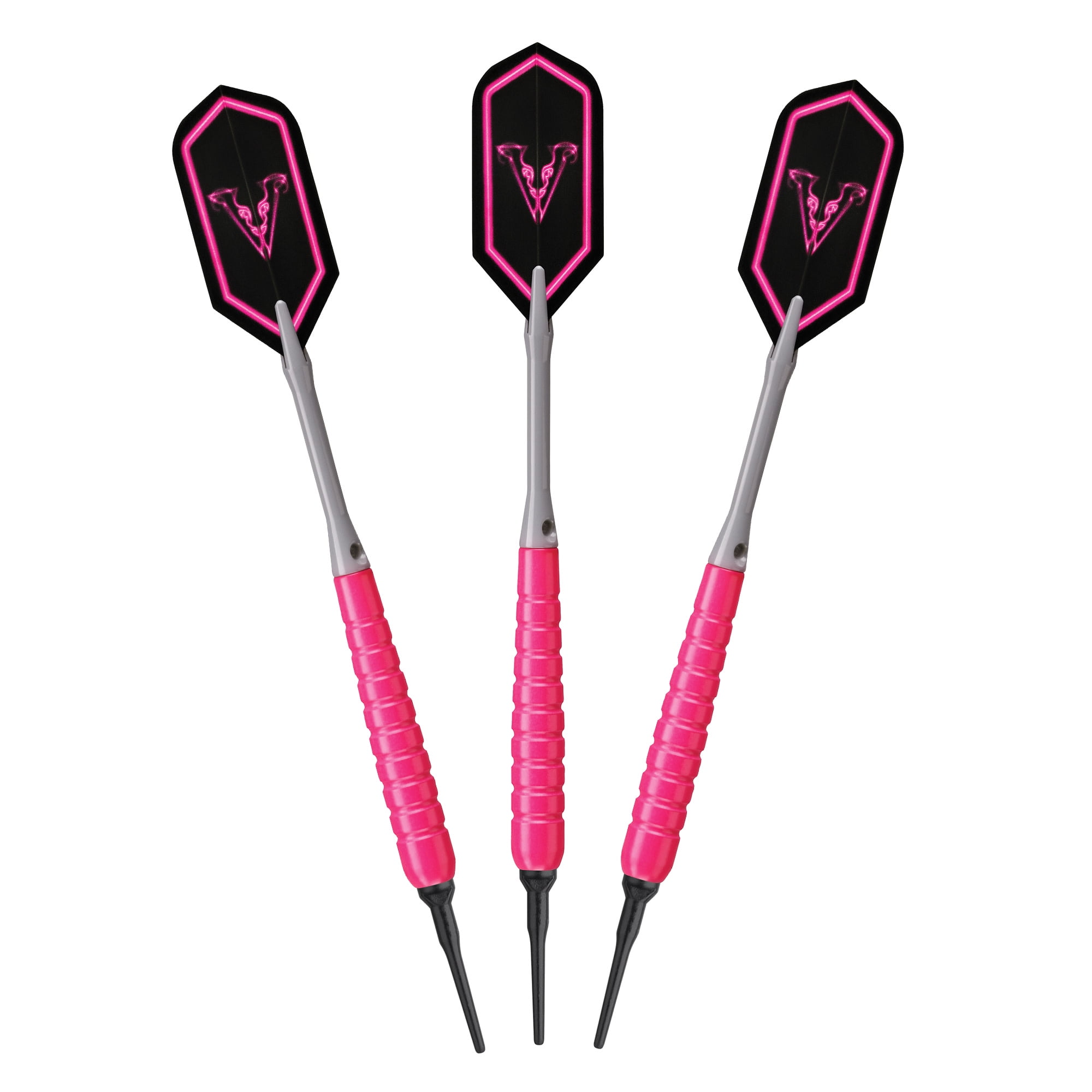 Viper V Glo Soft Tip 18gm Pink, Casemaster Select Black Nylon Dart Case, and Viper 2BA Tufflex Tips III- Neon Pink 100ct. Box