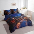 thumbnail image 4 of Feelyou Ancient Japanese House Twin Bedding Sets 7-Piece, Dreamy Streetscape Bedding Comforter Set, Retro Tokyo Theme Reversible Sheet Sets, Breathable Home Decor, 4 of 9