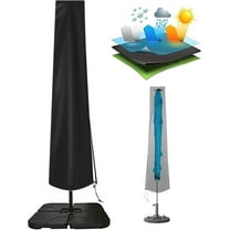 Umbrella Cover, Waterproof Patio Outdoor Umbrella Covers, Protective Umbrella Cover Bag Fit 6ft to 11ft, Black