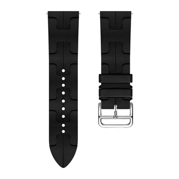 KIQ Durable and Water Resistant Silicone Replacement Watch Strap Band For Samsung Galaxy Watch4/5/6(40MM 44MM)/Watch 4 Classic(42MM 46MM)/Watch 6 Classic(43MM 47MM)(Black)(20/20MM)