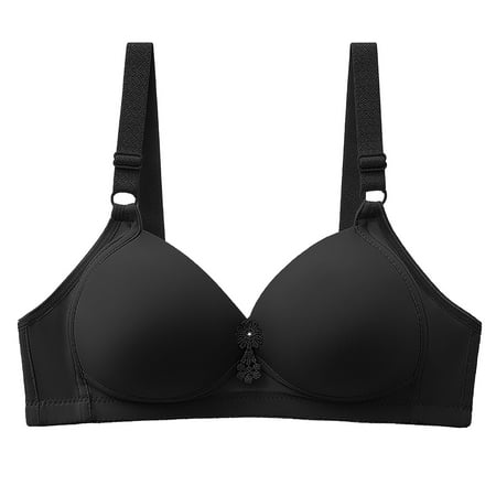 Full Coverage Bra Bras Womens Comfy Non-steel ring large size gathering thin section breathable Bra Sale Today s Black C