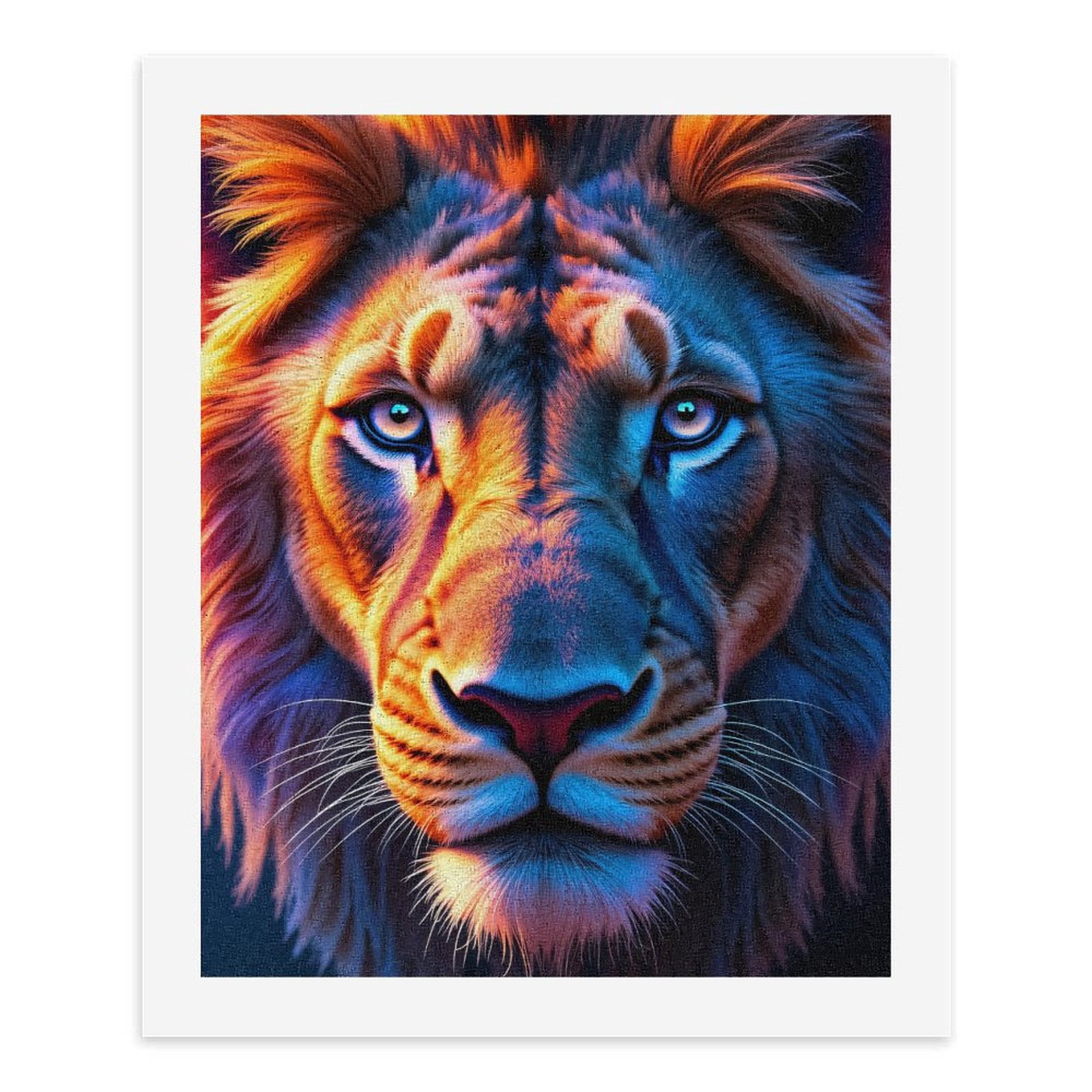 Paint by Numbers Kit for Adults, Lion Vibrant Colorful Art Face Paint by Numbers, Easy Paint by Numbers Kit for Adults Beginner, DIY Adult Paint by Number Kits on Canvas, 12x16in Home Decor