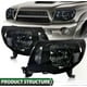 thumbnail image 2 of Headlights Assembly Compatible with Toyota Tacoma 2005 2006 2007 2008 2009 2010 2011 Bumper Headlamp Smoke lens Black Housing Cl, 2 of 5