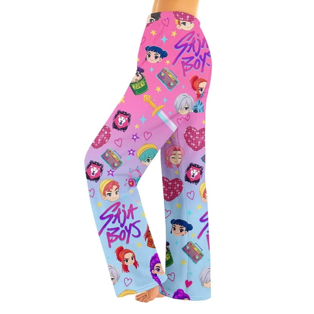 Pop Stars Demo-n Pajama Pants,HUNTR/X Rumi,Mire Zoeyy Kids Pajama Pants,Family Matching Pajamas with Cartoon Print Soft Breathable Sleepwear for Nightwear