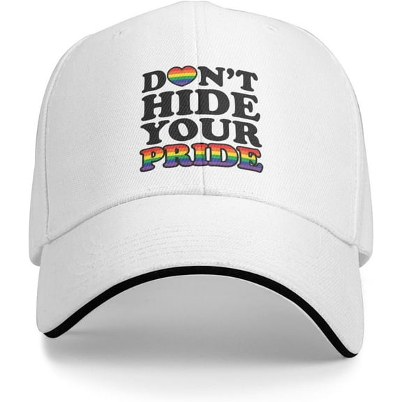 LGBT Pride Month Hat Don't Hide Your Pride Hat Gay Pride Lesbian Love Cap for Men Women Black