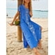 thumbnail image 5 of Traje de baño de bikini de manga corta con bordado para mujer, vestido de playa con abertura lateral, 5 of 6