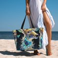 thumbnail image 6 of Daiia Colorful Stained Glass Deer Beach Travel Bag - Water-Resistant Beach Bag, Lightweight Tote with 7 Pockets for Women and Men - Gym,Pool,Camping,Reusable Grocery Bag, 6 of 7