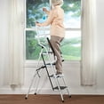 thumbnail image 5 of LivingSURE Folding 4-Step Safety Ladder â€“ Padded Side Handrails â€“ Kitchen and Household Use â€“ White, 5 of 5