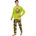 thumbnail image 1 of Moonsky Christmas Family Matching Green Long Sleeve Tops+ Pants 2 Piece Pajamas Set, Christmas Print Christmas Paj Christmas Wreath Prints For Family Autumn and Winter#Men L, 1 of 5