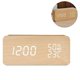 thumbnail image 2 of Reloj despertador digital de madera, con 3 configuraciones de alarma, pantalla LED electrónica de tiempo, brillo y temperatura de 3 niveles, bueno para dormitorio, mesita de noche, escritori, 2 of 5