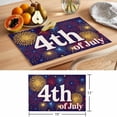 thumbnail image 6 of July 4th Placemats Set of 4, Independence Day Retro Red Blue Yellow Fireworks Dark Blue Non-Slip Place Mats Washable Table Mats for Kitchen Dining Table Decorations Indoor/Outdoor, 6 of 9