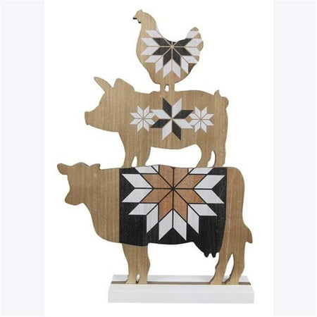 

Youngs 12238 14.37 in. Wood Country Stacked Animal Tabletop