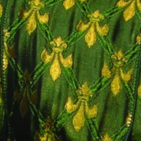 The Ribbon People Green and Gold Fleur De Lis Wired Craft Ribbon 6" x 20 Yards