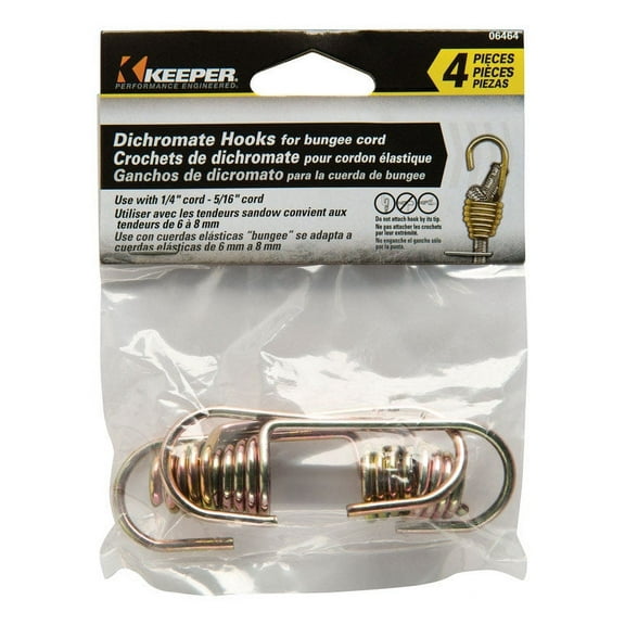 Keeper 8866469 Bungee Cord Hooks, Gold - 4 per Case, Pack of 10
