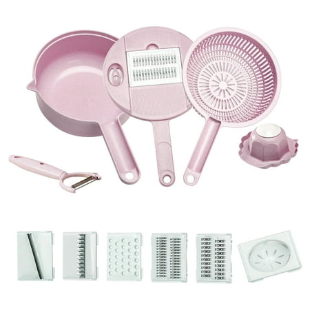 

Herrnalise Multifunctional Chopper Multi-Function Potato Carrot Cucumber Mandoline Slicer Cutter Grater Shredders with Strainer/Kitchen Tools (Pink) Kitchen Essentials Clearance