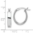 thumbnail image 2 of 925 Sterling Silver Hinged post Rhodium Plated Hoop Earrings 20x16mm Wide 5mm Thick Hoop Earring for Women, 2 of 2