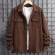 thumbnail image 4 of pstuiky Camisas casuales de manga larga para hombre, Chaqueta de trabajo informal de manga larga con botones y bolsillos dobles para hombre, color liso, a la moda Tops casuales para hombres s, 4 of 7