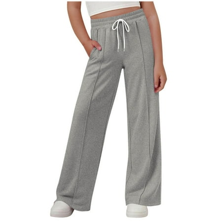 Kids Pants Boys Size 7-8 Baggy Sweatpants for Boys Girls Loose Fit Open Bottom Sweat Pants with Pockets Elastic Waist Trousers Streetwear Teen Boys Girls Sweatpants