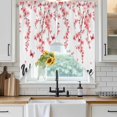 thumbnail image 3 of Swag Valance Curtains for Windows, Cherry Blossoms Light Filtering Kitchen Curtains with Rod Pocket, Spring Rustic Botanical Flowers Window Treatment Valances for Living Room, 28x36 - 2 PCS, 3 of 9