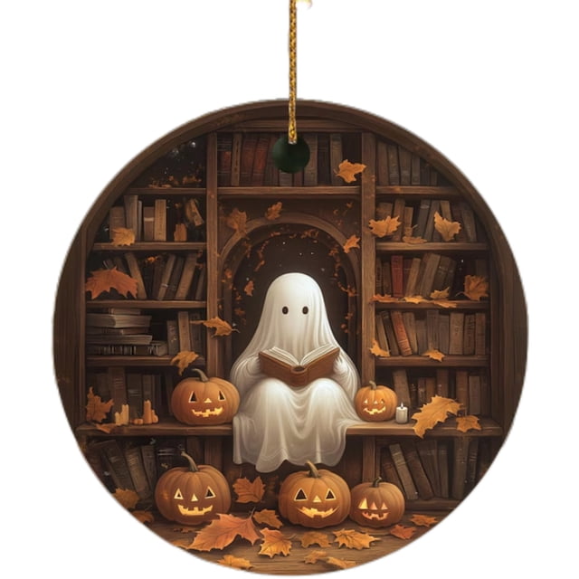 Adornos colgantes de Halloween, adornos navideños redondos con estampado de Papá Noel sonriente, adornos redondos para árbol de Navidad con cordón, ligeros y para personas mayores.