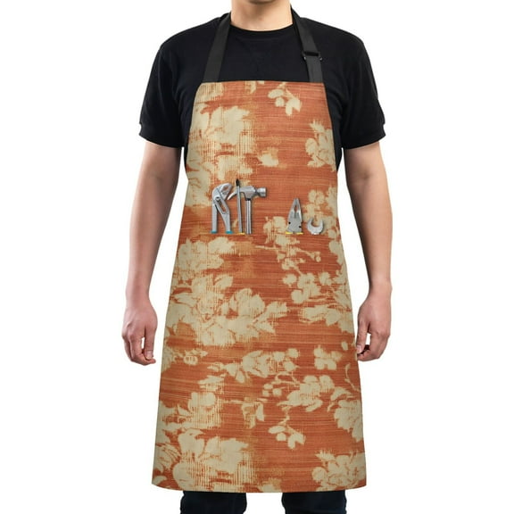 Kitchen Apron with 2 Pockets Adjustable waterproof Cooking Aprons for Women Men Chef Vintage Flora Patterned