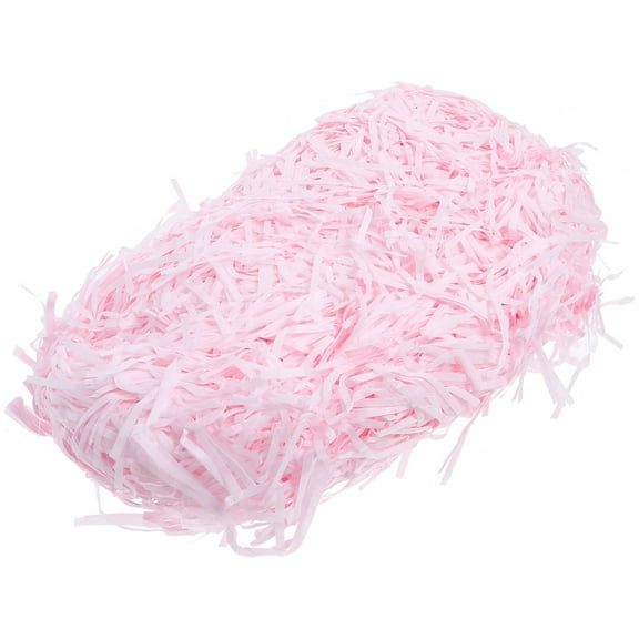 OUNONA  Rafia Shredded Paper Crinkle Grass Tissue Birthday Bags for Presents Pink
