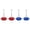 Red+Blue, variant on 4-Pack 12 Ounce Hummingbird Feeder – 30 Port with Perch & Built-In Ant Moat