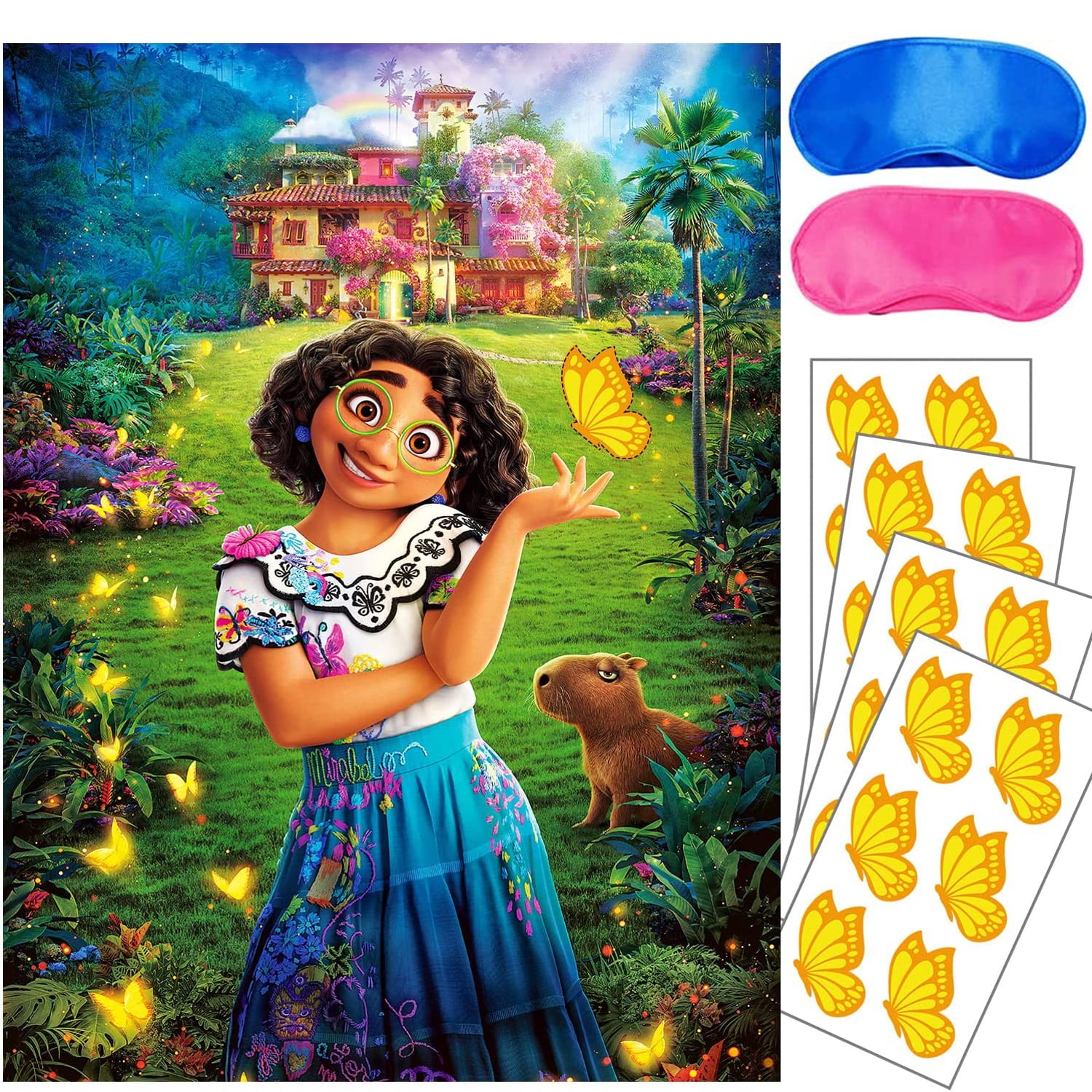 Enchantment Birthday Party Supplies, Pin The Butterfly on Mirabel